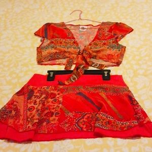 Lucky Brand 4-Piece Matching Set (2 piece Bikini & 2 piece Cover-up Set) S & XS